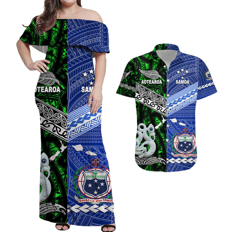 Custom Polynesian Matching Hawaiian Shirt and Dress Samoa New Zealand Together Green LT8 Green - Polynesian Pride