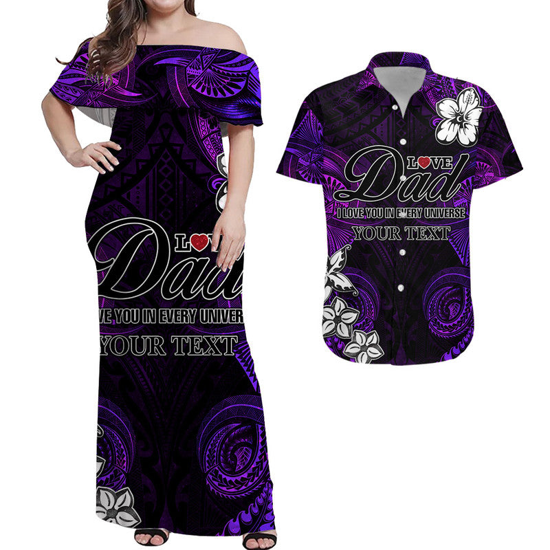 Custom Matching Hawaiian Shirt and Dress Polynesian Fathers Day I Love You In Every Universe Purple LT8 Purple - Polynesian Pride