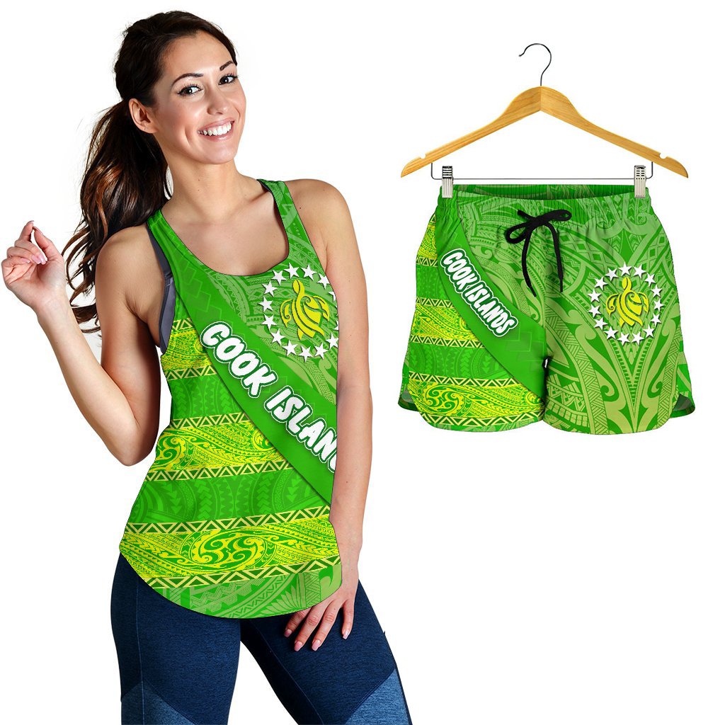 Combo Racerback Tank and Women Short Cook Islands Polynesian Victorian Vibes - Polynesian Pride