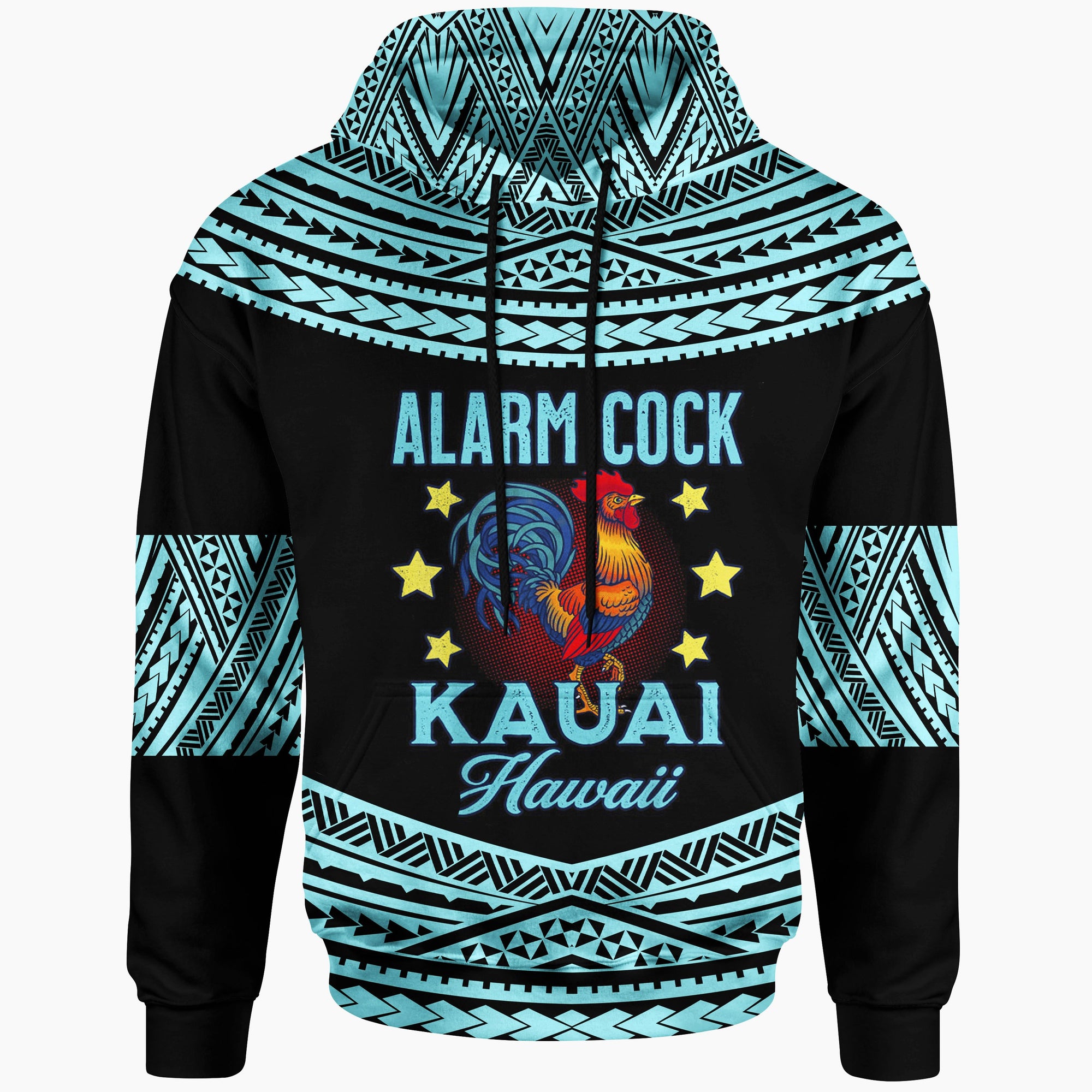 Hawaii Hoodie Polynesian Patternlarm Unisex Blue - Polynesian Pride