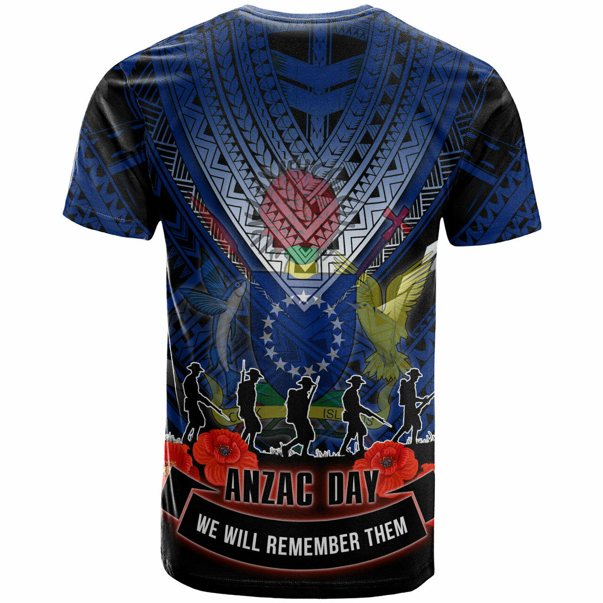 Cook Islands T Shirt Polynesian Anzac Remembrance Day T Shirt - Polynesian Pride