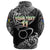 Custom Cook Islands Rugby Zip Hoodie Unique Vibes Black, Custom Text and Number - Polynesian Pride