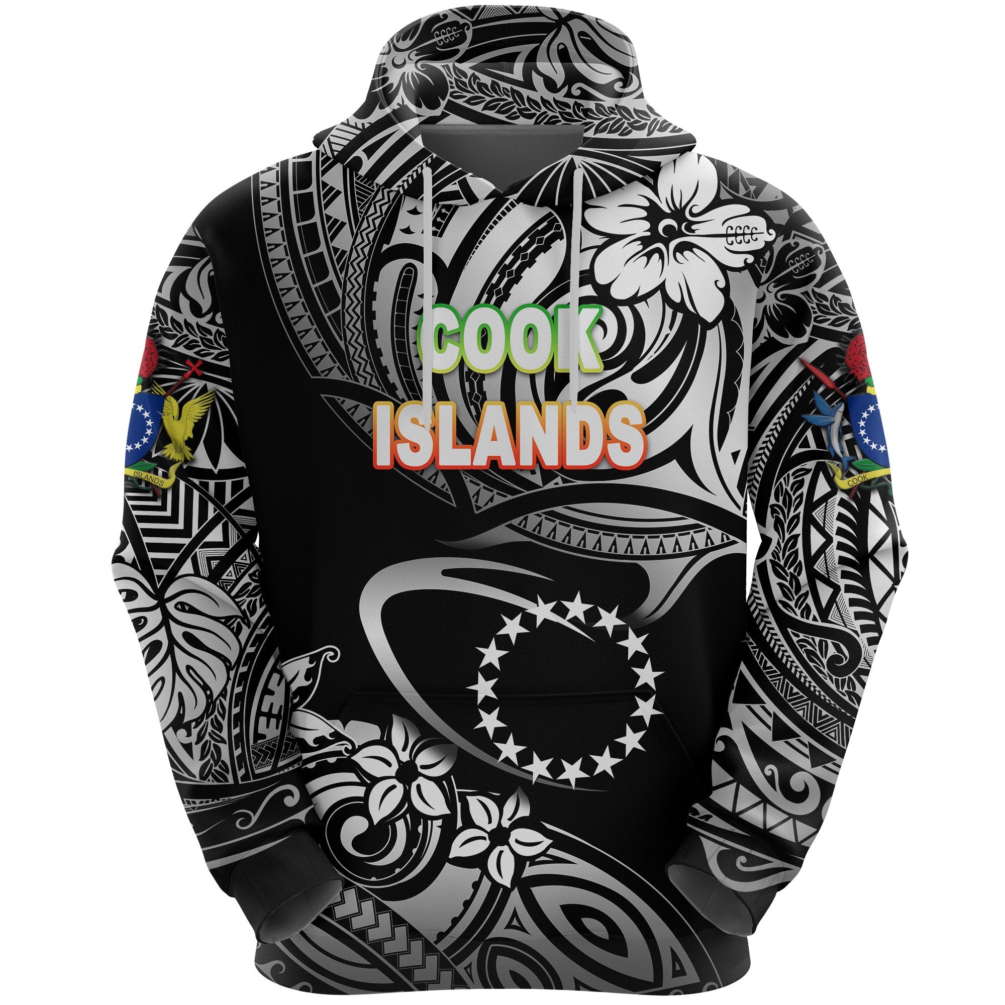 Cook Islands Rugby Hoodie Unique Vibes Black Unisex Black - Polynesian Pride