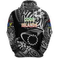 Cook Islands Rugby Hoodie Unique Vibes Black Unisex Black - Polynesian Pride