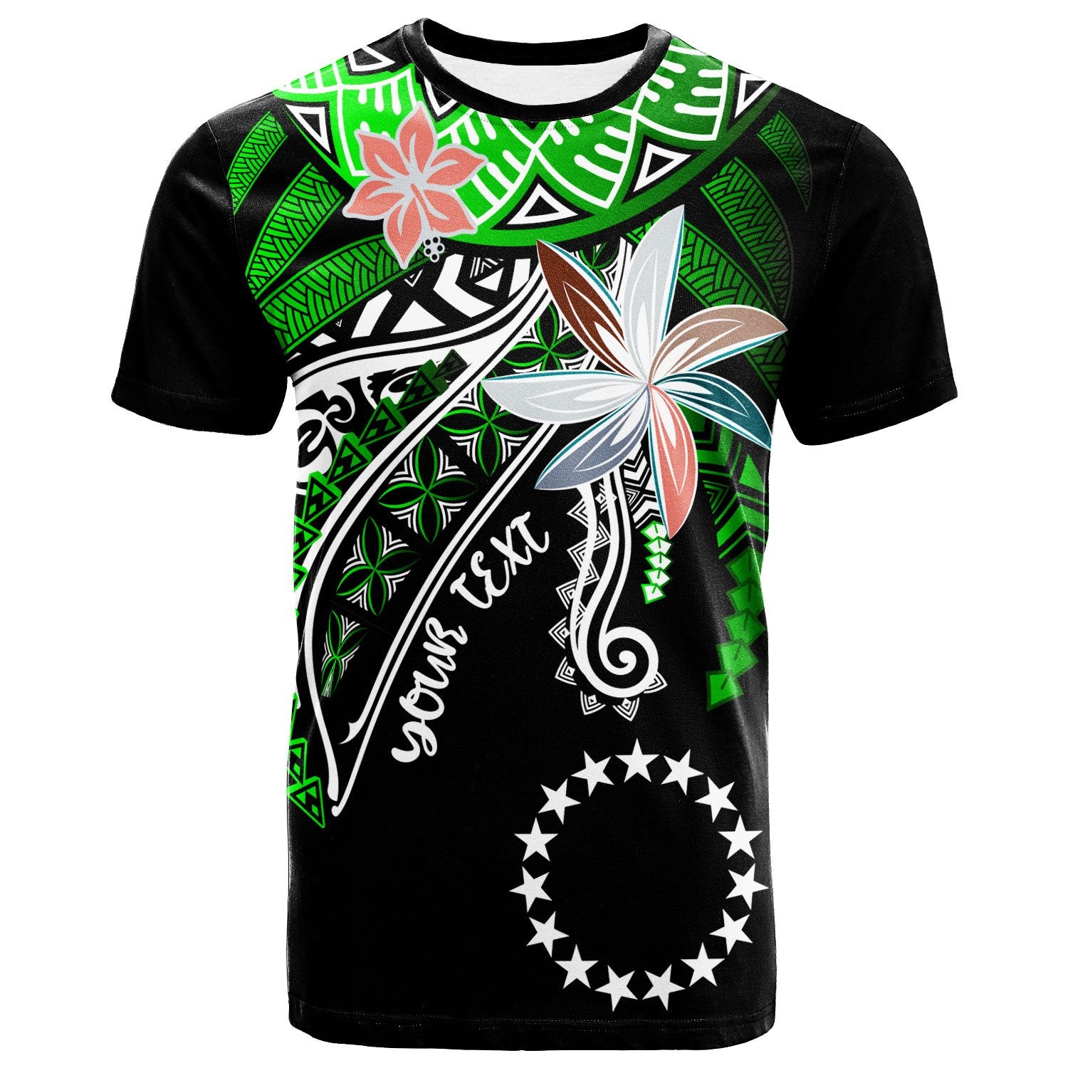 Cook Islands Custom T Shirt Fanciful Forest Green Color Unisex Green - Polynesian Pride