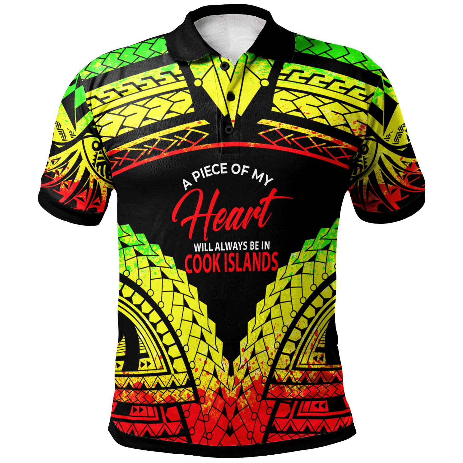 Cook Islands Polo Shirt A Piece Of My Heart Unisex Reggae - Polynesian Pride