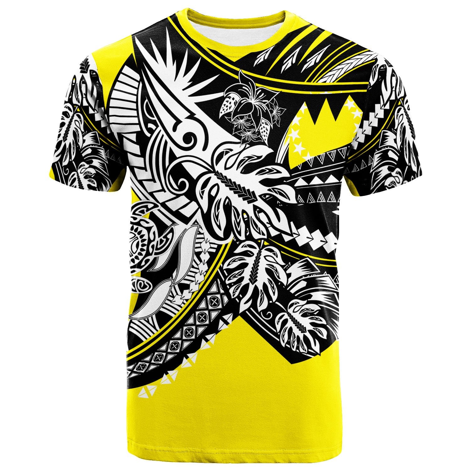 Cook Islands T Shirt Tribal Jungle Yellow Pattern Unisex Yellow - Polynesian Pride