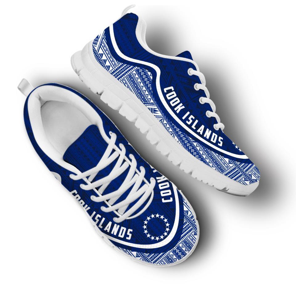 Cook Islands Wave Sneakers - Polynesian Pattern Blue Color - Polynesian Pride