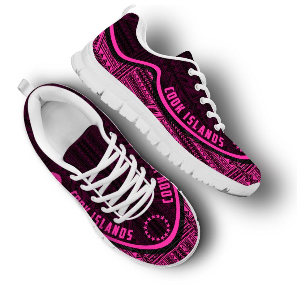Cook Islands Wave Sneakers - Polynesian Pattern Pink Color - Polynesian Pride