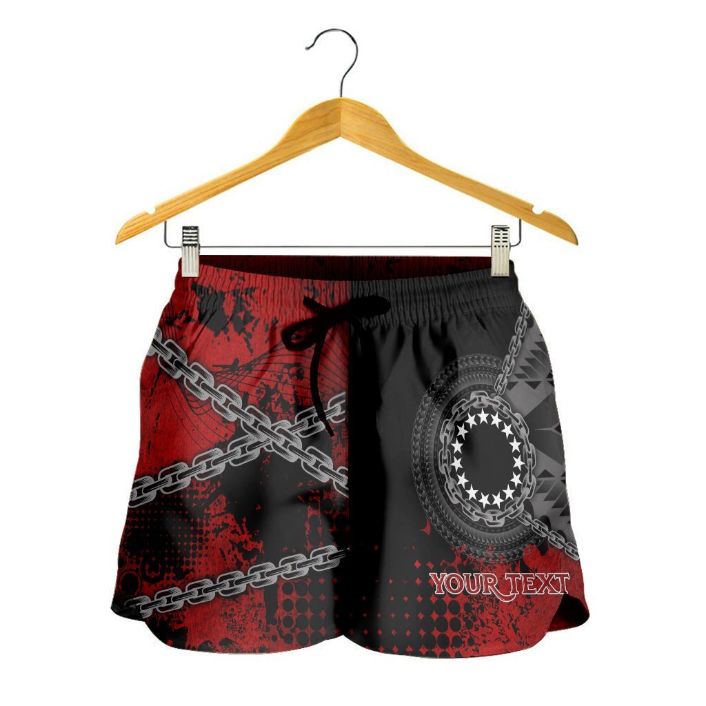 Cook Islands Polynesian Personalised Women's Shorts - Polynesian Chain Style - Polynesian Pride