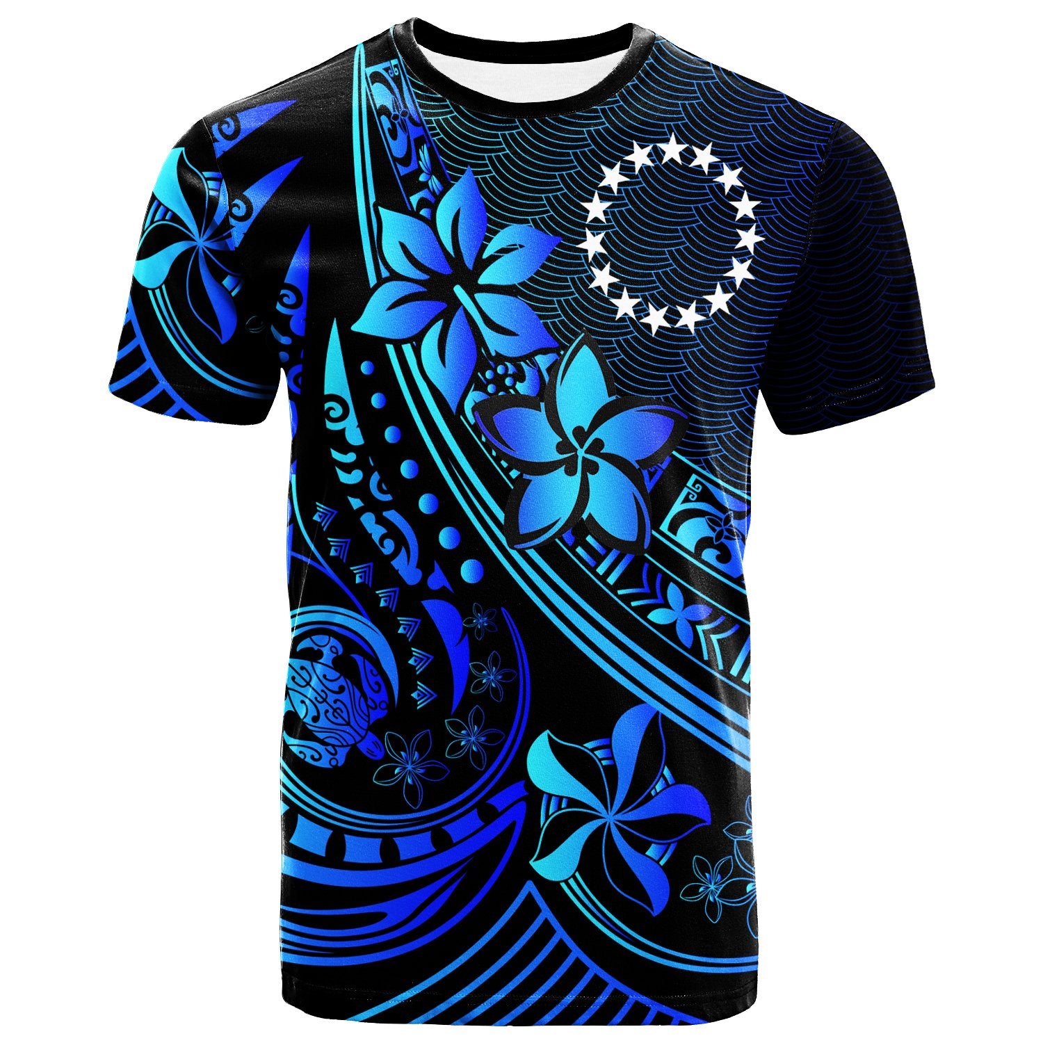 Cook Islands T Shirt The Flow of The Ocean Blue Unisex Blue - Polynesian Pride