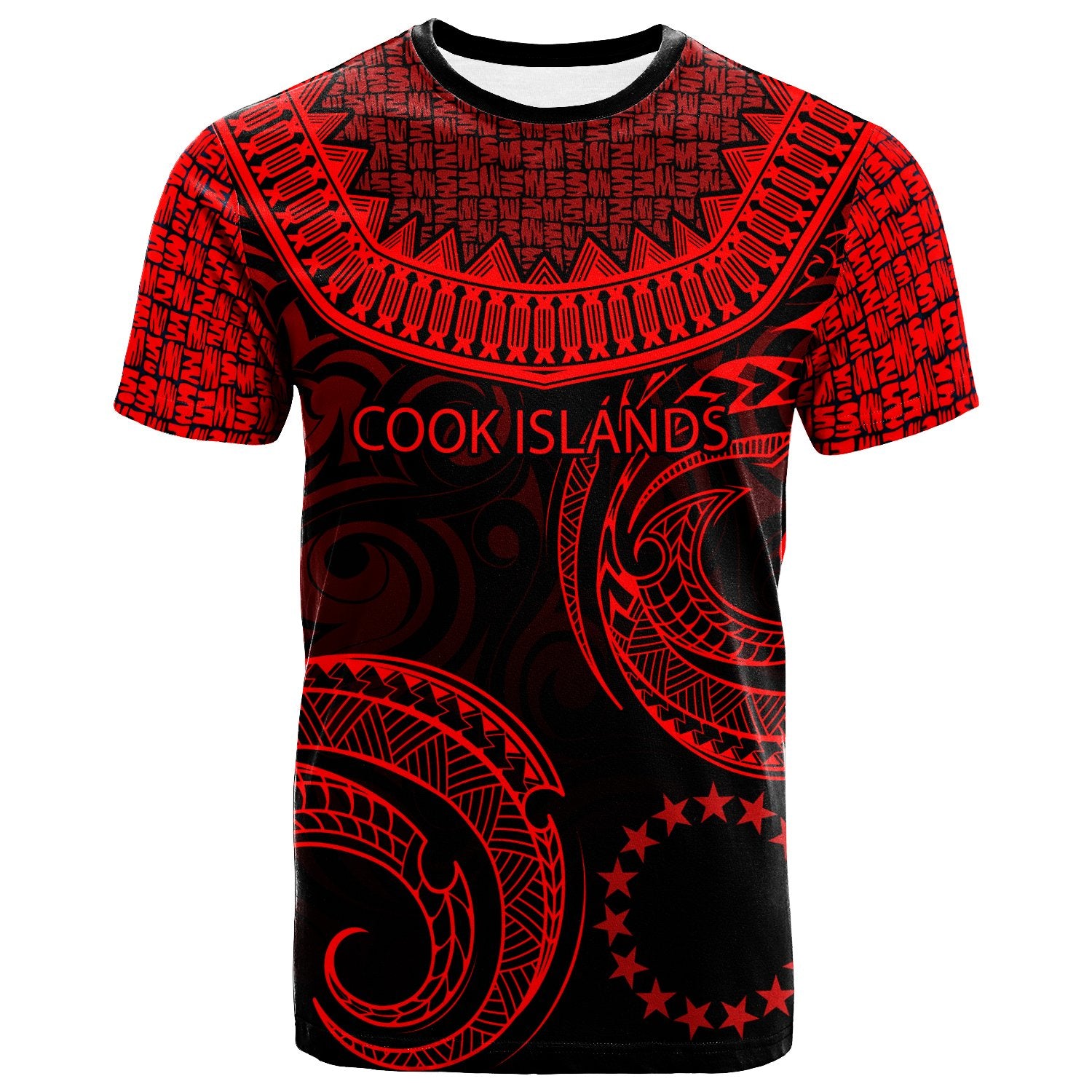 Cook IslandsT Shirt Unique Serrated Texture Red Unisex Red - Polynesian Pride