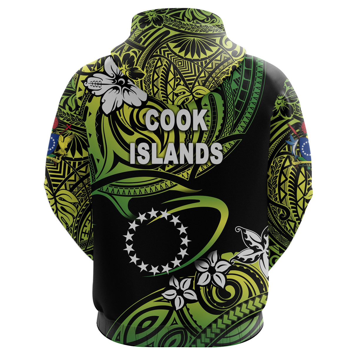 Custom Cook Islands Rugby Hoodie Unique Vibes Green - Polynesian Pride