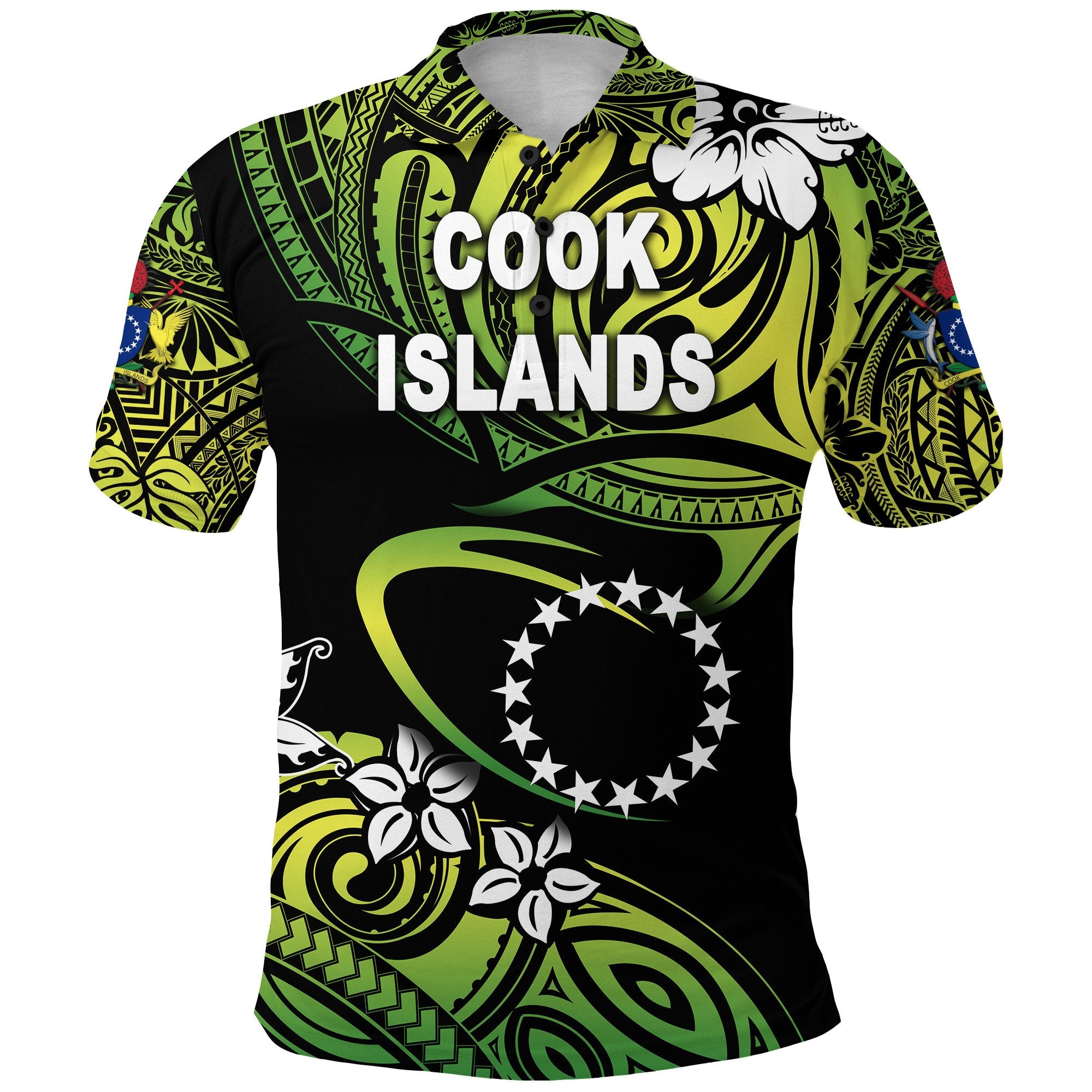 Cook Islands Rugby Polo Shirt Unique Vibes Green Unisex Green - Polynesian Pride