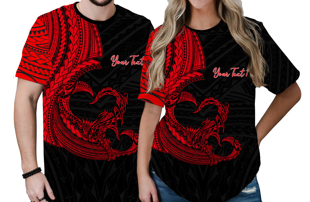Custom Polynesian Valentine T Shirt Heart Tattoo Red Style LT6 No Men - Polynesian Pride