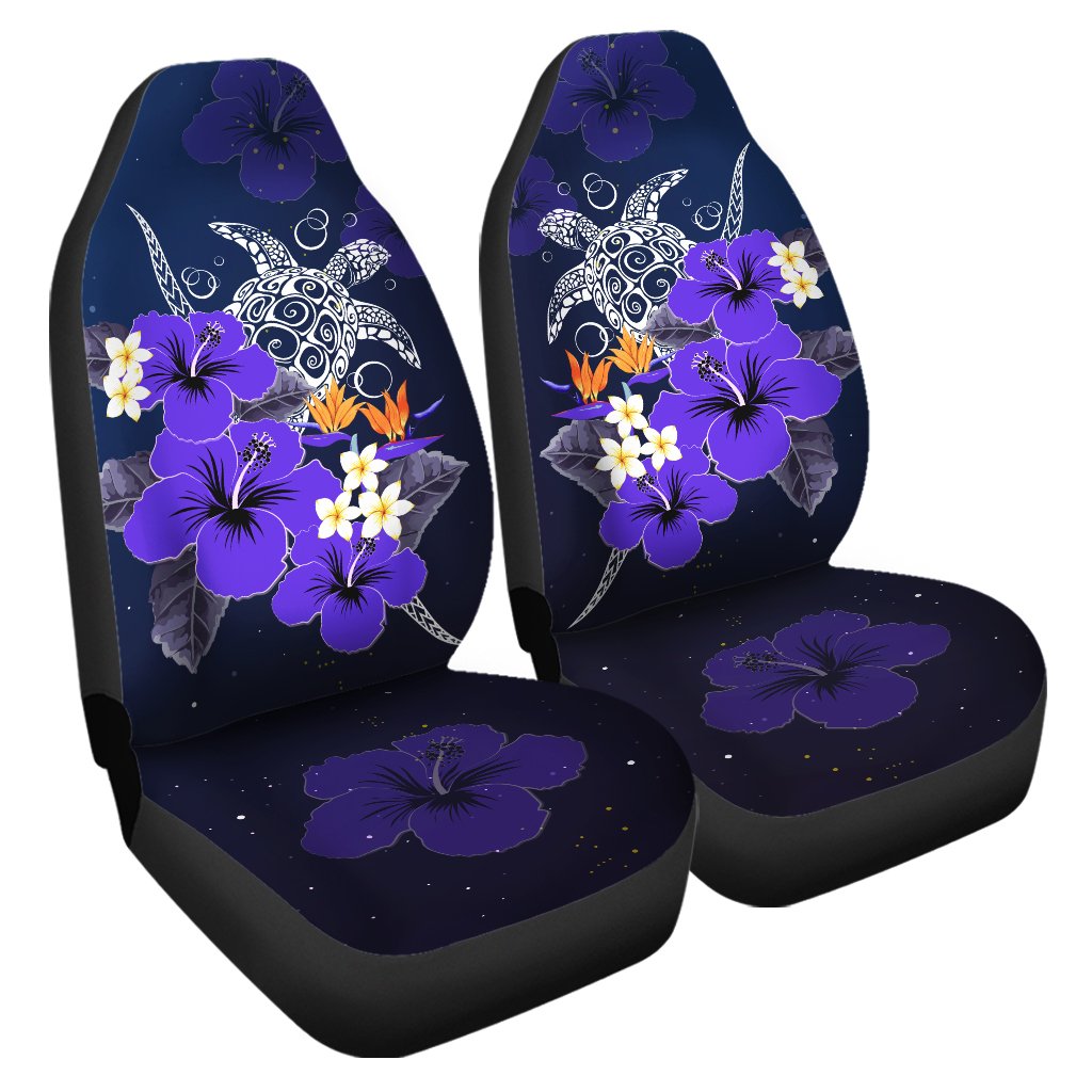 Hawaii Turtle Purple Hibiscus Polynesian Car Seat Covers - Anne Style - AH Universal Fit Purple - Polynesian Pride