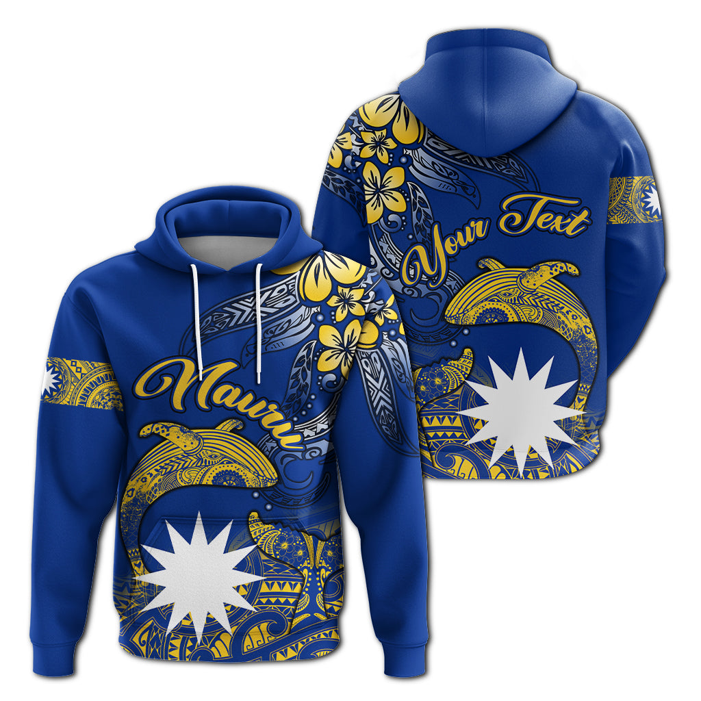 Custom Nauru Independence The Way of Water Hoodie LT2 Hoodie BLUE - Polynesian Pride