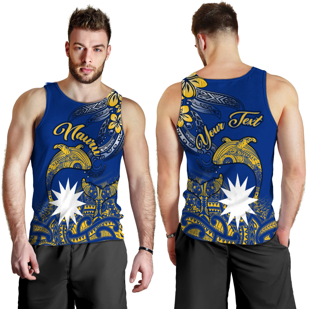 (Custom Personalised) Nauru Independence - The Way Of Water Men Tank Top - LT2 BLUE - Polynesian Pride