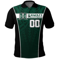 Custom Hawaii Volleyball Green Warrior Polo Shirt LT2 - Polynesian Pride