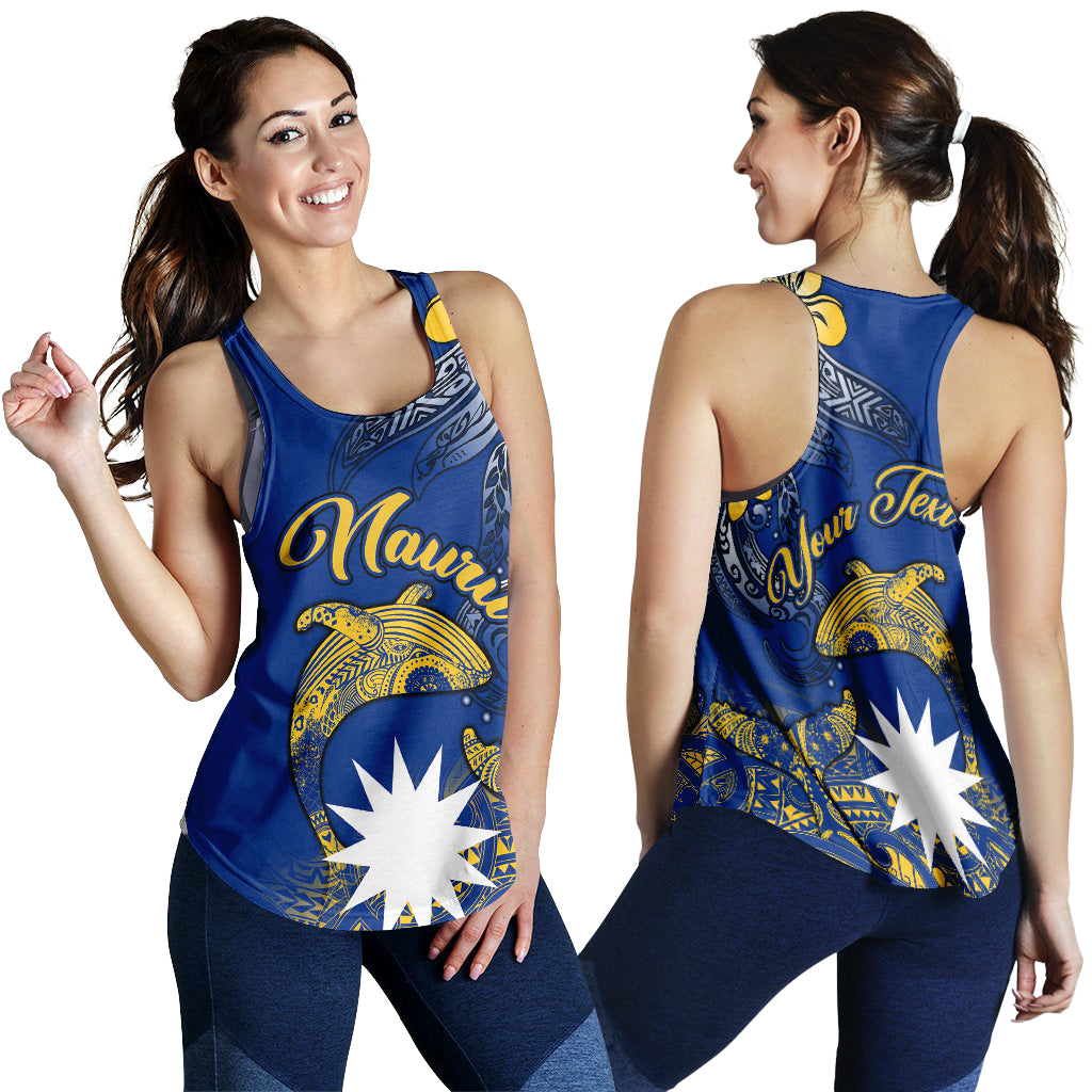 (Custom Personalised) Nauru Independence - The Way Of Water Women Tank Top - LT2 BLUE - Polynesian Pride