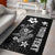 (Custom Personalised) Hawaii Hammerhead Shark Hibiscus Hawaii Pattern Area Rug - LT2 BLACK - Polynesian Pride