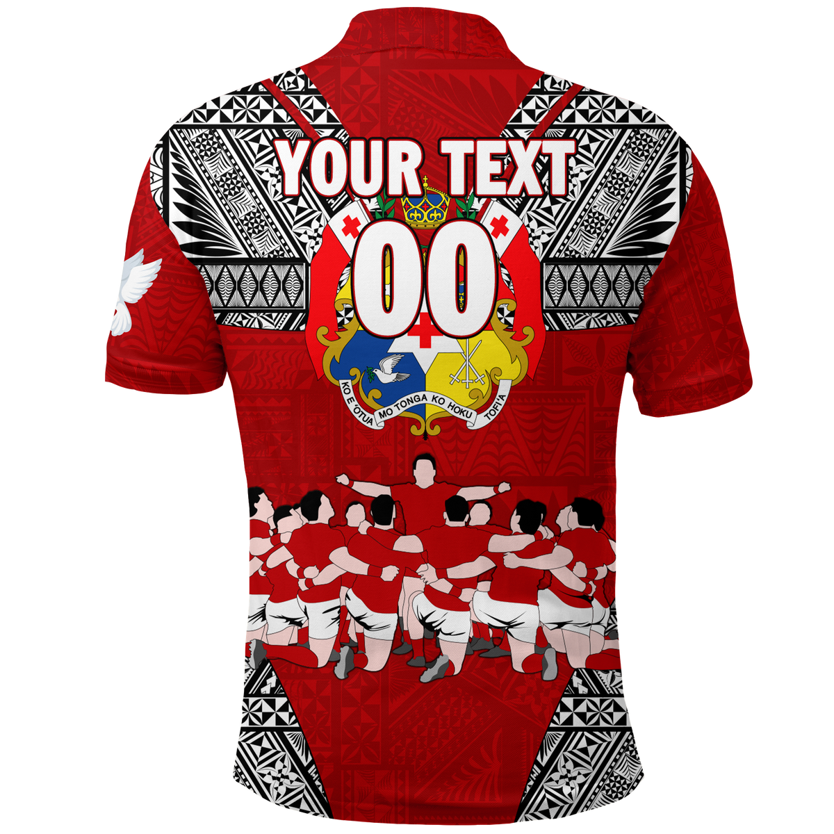 Custom Tonga Rugby Ikale Tahi Sipi Tau Polo Shirt LT2 RED - Polynesian Pride