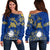 (Custom Personalised) Nauru Independence - The Way Of Water Women Off Shoulder Sweater - LT2 Women BLUE - Polynesian Pride