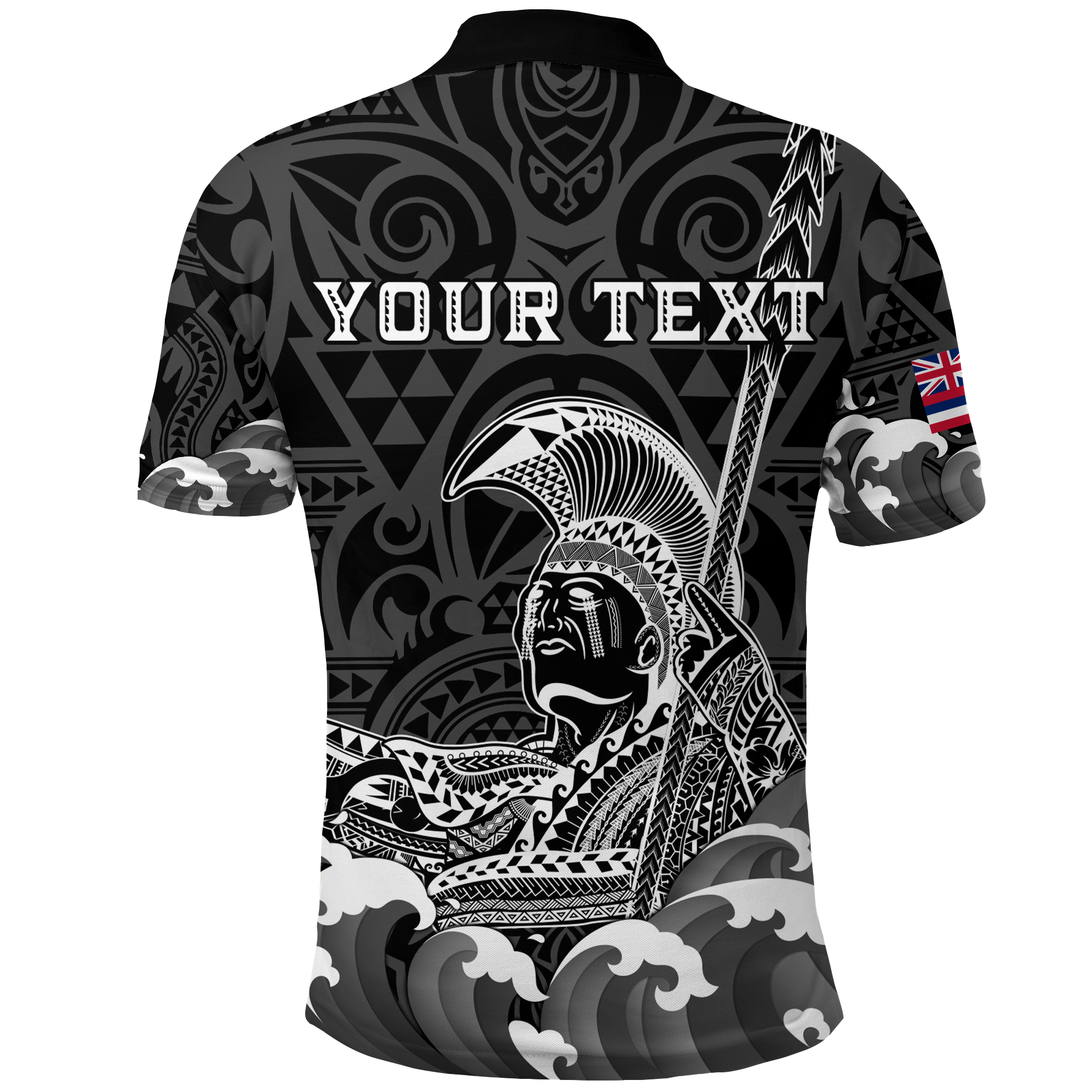 Custom Hawaii King Kamehameha Aloha Hawaii Nei Polo Shirt LT2 BLACK - Polynesian Pride