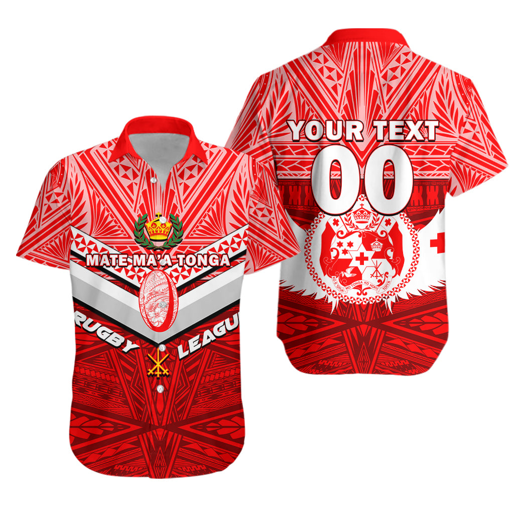 (Custom Personalised) Tonga Rugby Mate Ma'a Tonga Tapa Pattern Hawaiian Shirt - LT2 Unisex RED - Polynesian Pride