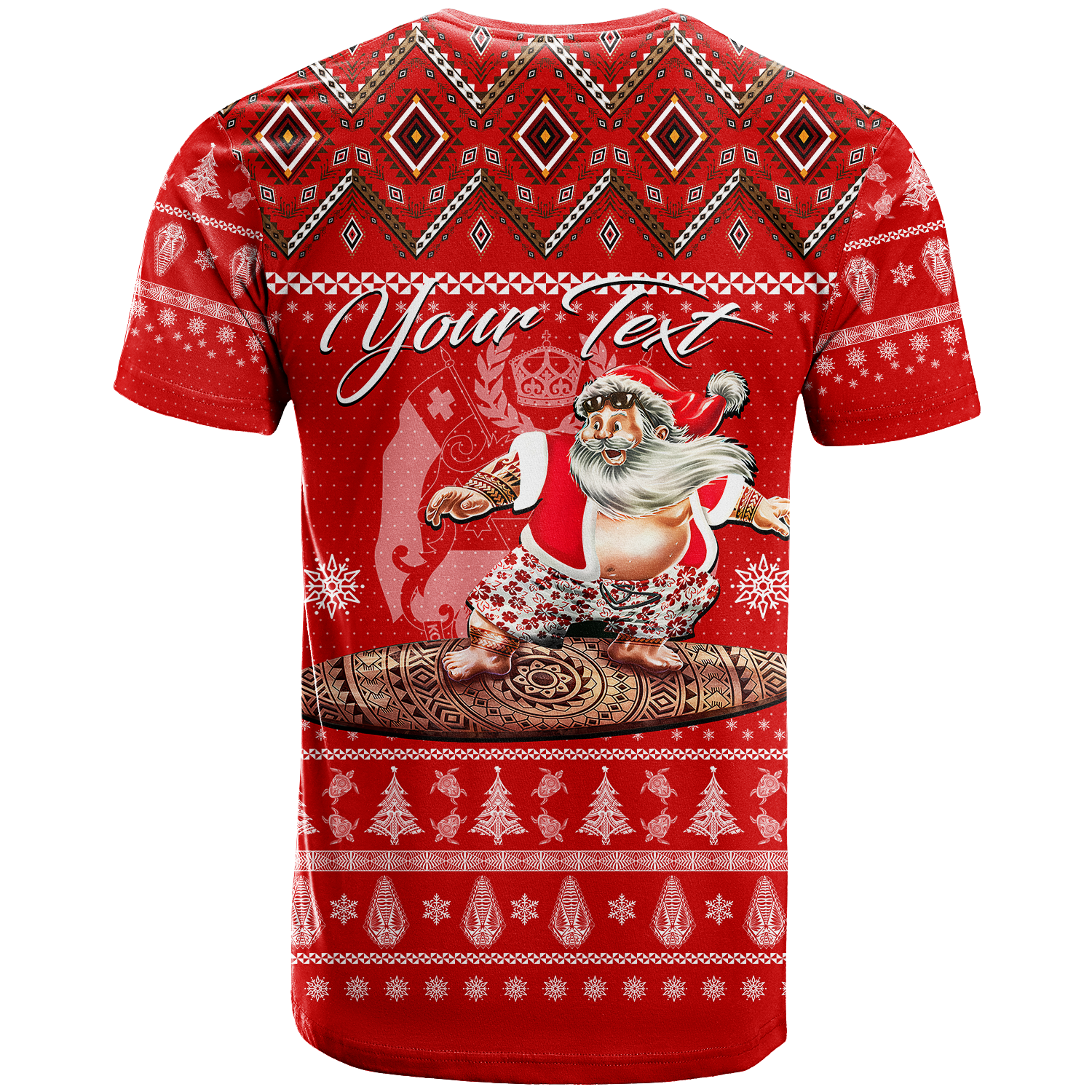 Custom Tonga Christmas Kilisimasi Fiefia Santas Polynesia T Shirt LT2 RED - Polynesian Pride