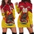 (Custom Personalised) Papua New Guinea Rugby Kumul Pride Hoodie Dress - LT2 YELLOW - Polynesian Pride