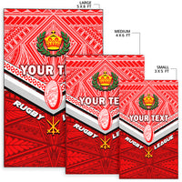 (Custom Personalised) Tonga Rugby Mate Ma'a Tonga Tapa Pattern Area Rug - LT2 - Polynesian Pride