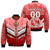 (Custom Personalised) Tonga Rugby Mate Ma'a Tonga Tapa Pattern Bomber Jacket - LT2 Unisex RED - Polynesian Pride