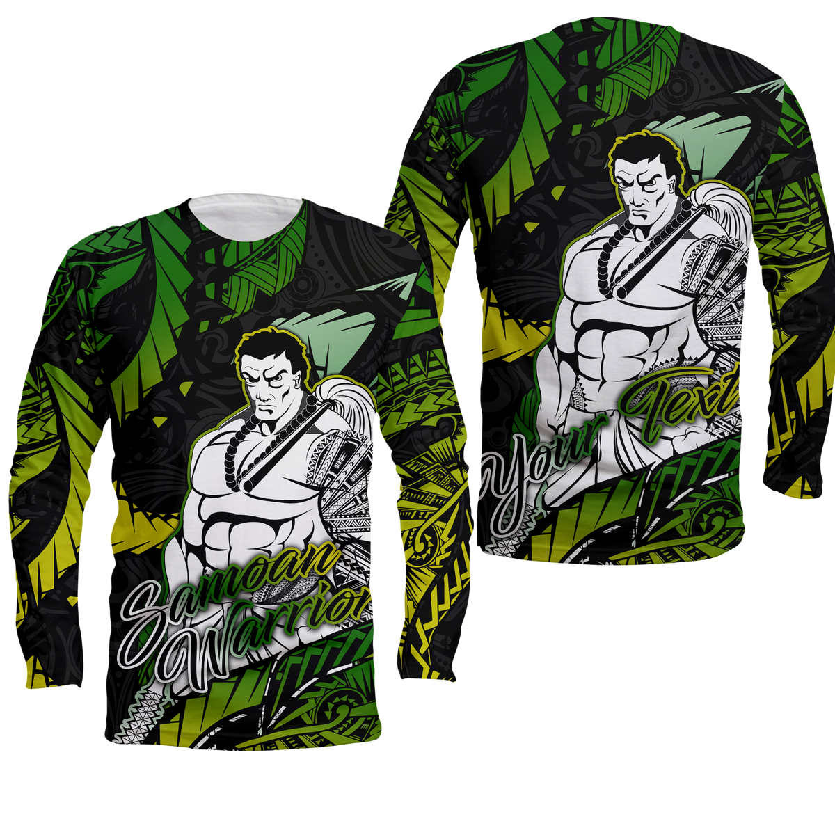 ( Custom Personalised) Samoan Warrior Pride Samoa Polynesia Long Sleeve Shirt - LT2 Unisex BLACK - Polynesian Pride