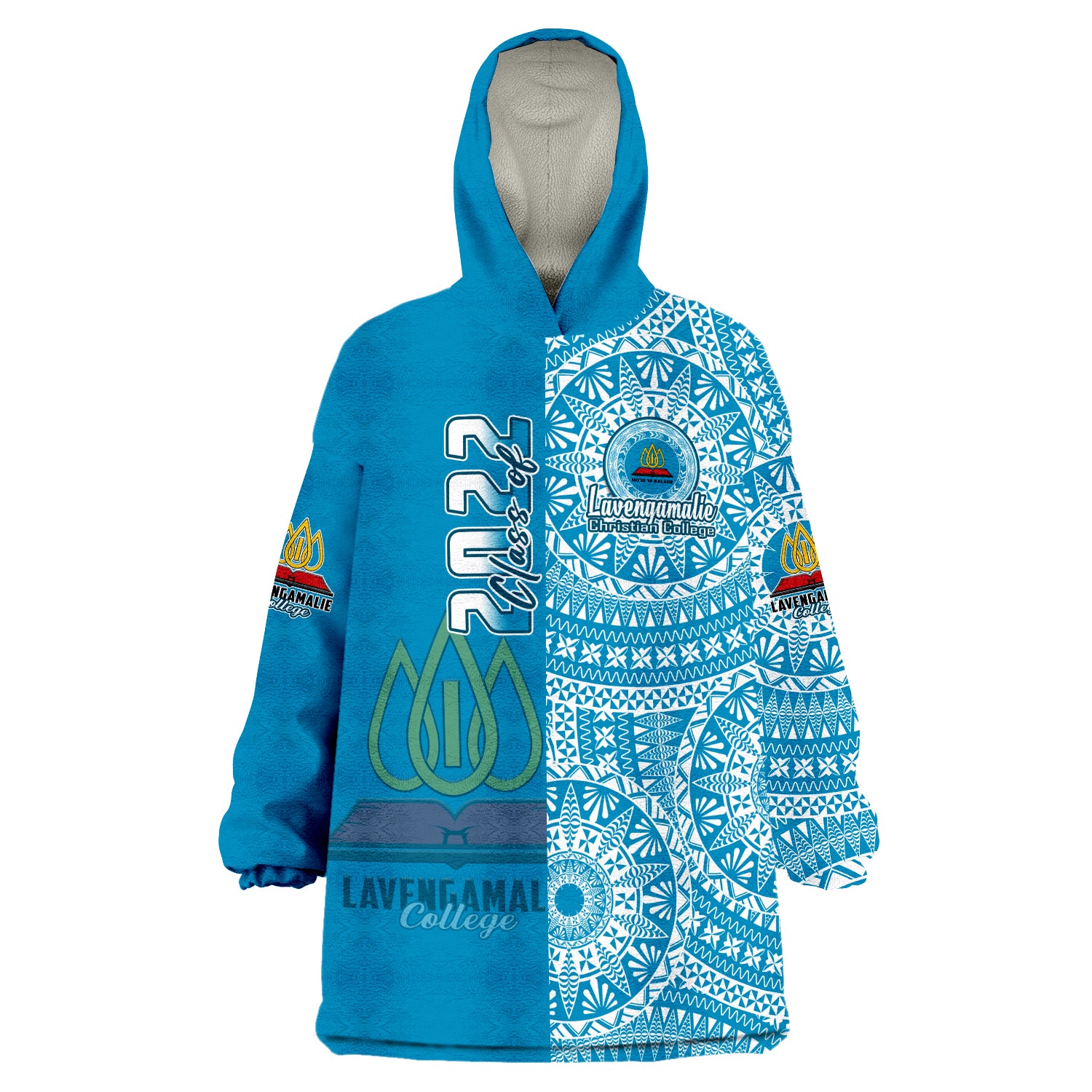 (Custom Personalised) Lavengamalie Tonga College Class Of Year Tongan Ngatu Pattern Wearable Blanket Hoodie LT14 Unisex One Size - Polynesian Pride