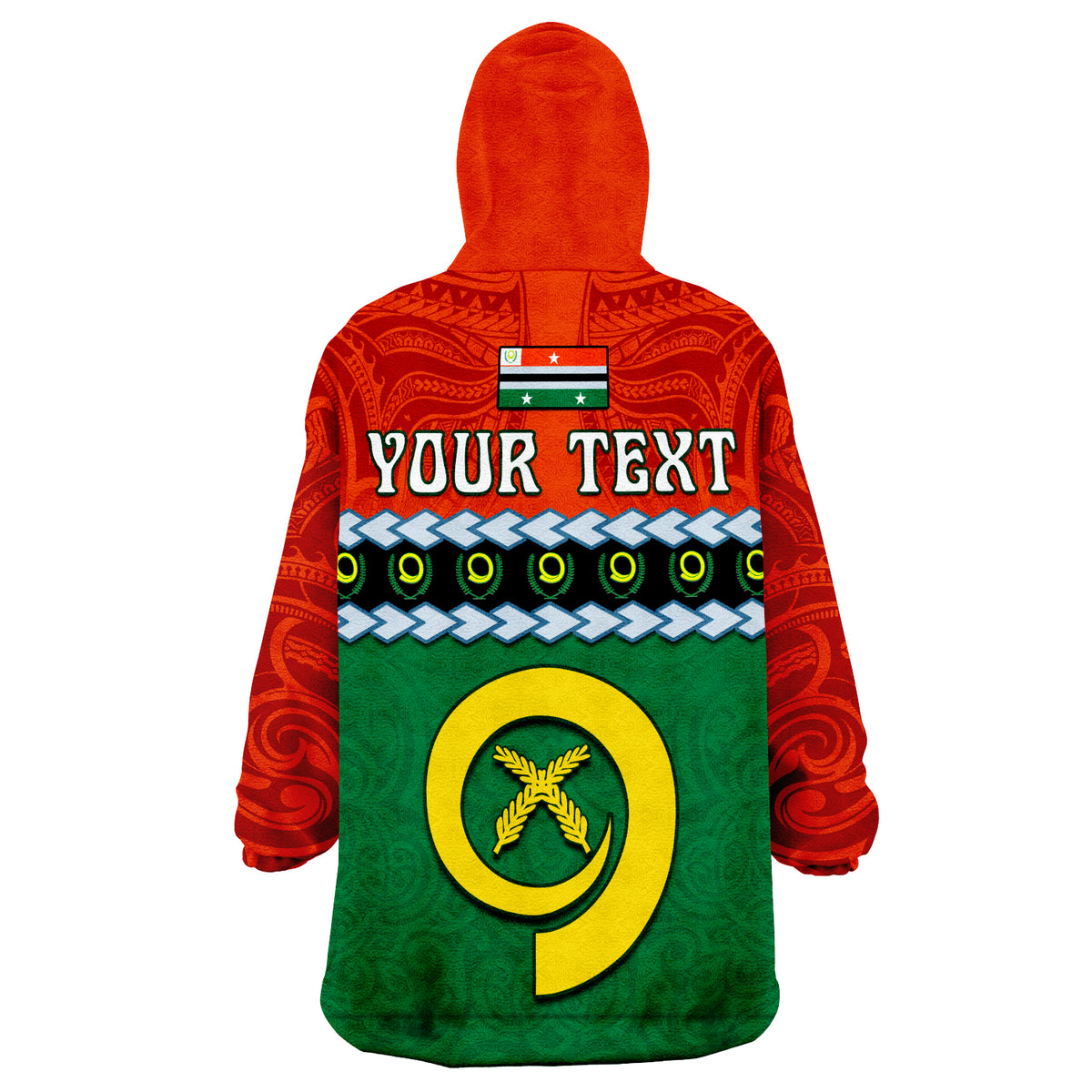 (Custom Personalised) Penama Province Vanuatu Pig Tusk Polynesian Flag Style Wearable Blanket Hoodie LT14 - Polynesian Pride