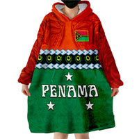 (Custom Personalised) Penama Province Vanuatu Pig Tusk Polynesian Flag Style Wearable Blanket Hoodie LT14 - Polynesian Pride