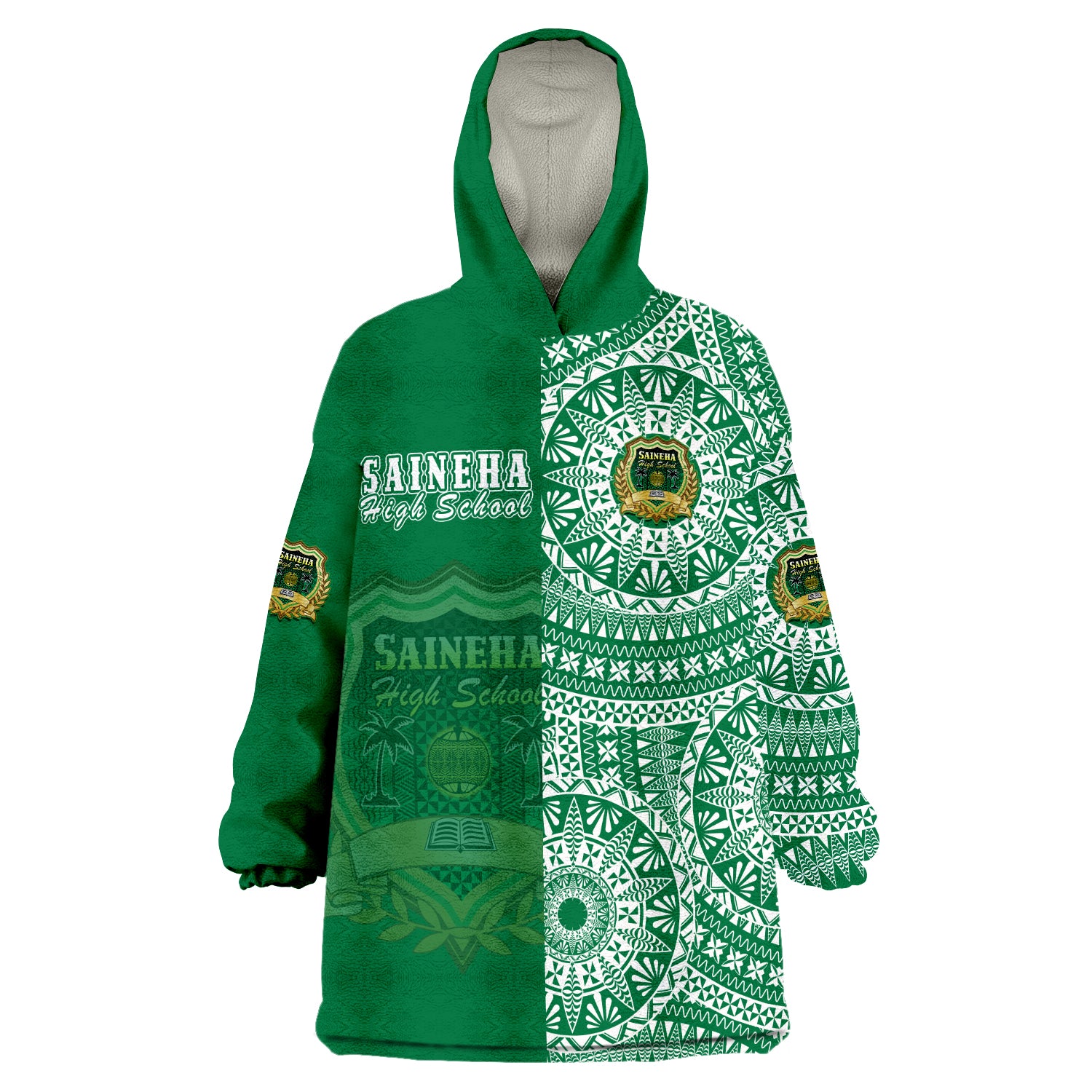 (Custom Personalised) Tonga Saineha High School Tongan Ngatu Pattern Wearable Blanket Hoodie LT14 Unisex One Size - Polynesian Pride