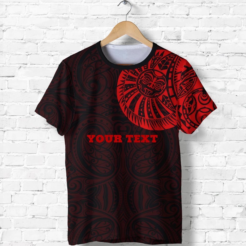 Maori Warrior Tattoo T Shirt Red Customized Unisex Black - Polynesian Pride