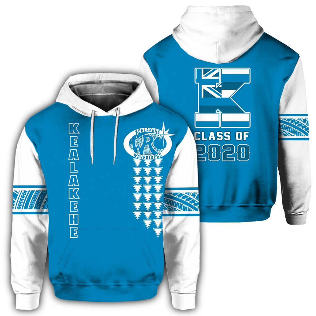 Custom Hawaii Hoodie Kealakehe High Custom Your Class Pullover Hoodie Unisex Blue - Polynesian Pride