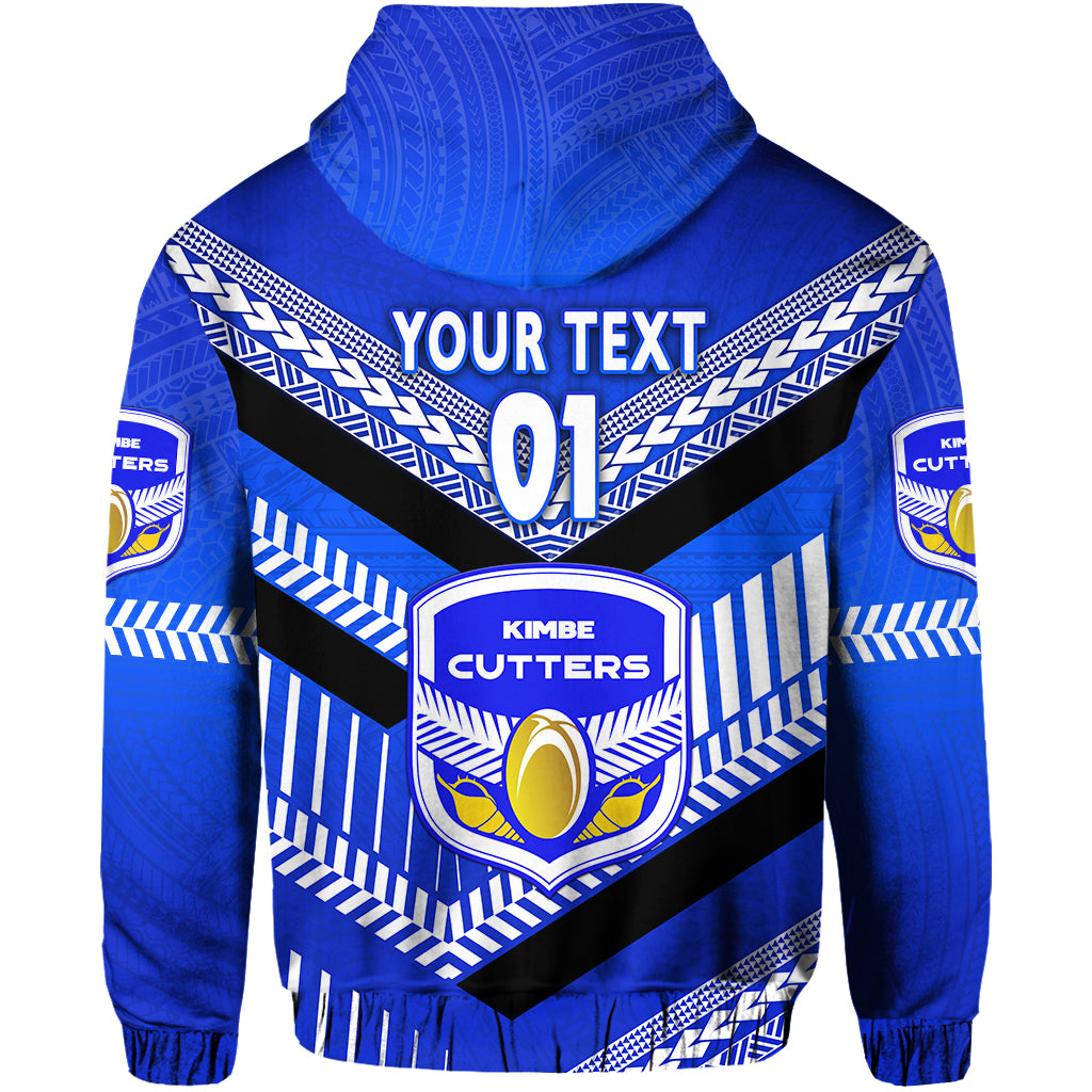 Custom Papua New Guinea Kimbe Cutters Hoodie Rugby Blue, Custom Text and Number LT8 - Polynesian Pride