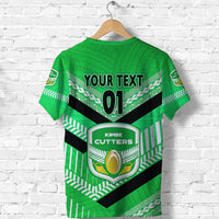Custom Papua New Guinea Kimbe Cutters T Shirt Rugby Green, Custom Text and Number LT8 - Polynesian Pride