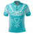 Hawaiian Kanaka Map Football Jersey Polo Shirt Cyan Roger Style - Polynesian Pride