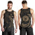 American Samoa Polynesian Custom Personalised Men's Tank Top - Gold Tribal Wave Black - Polynesian Pride