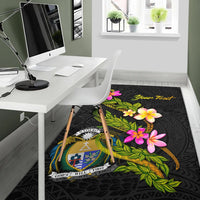 Nauru Polynesian Custom Personalised Area Rug - Plumeria Tribal - Polynesian Pride