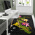 Papua New Guinea Polynesian Custom Personalised Area Rug - Plumeria Tribal - Polynesian Pride