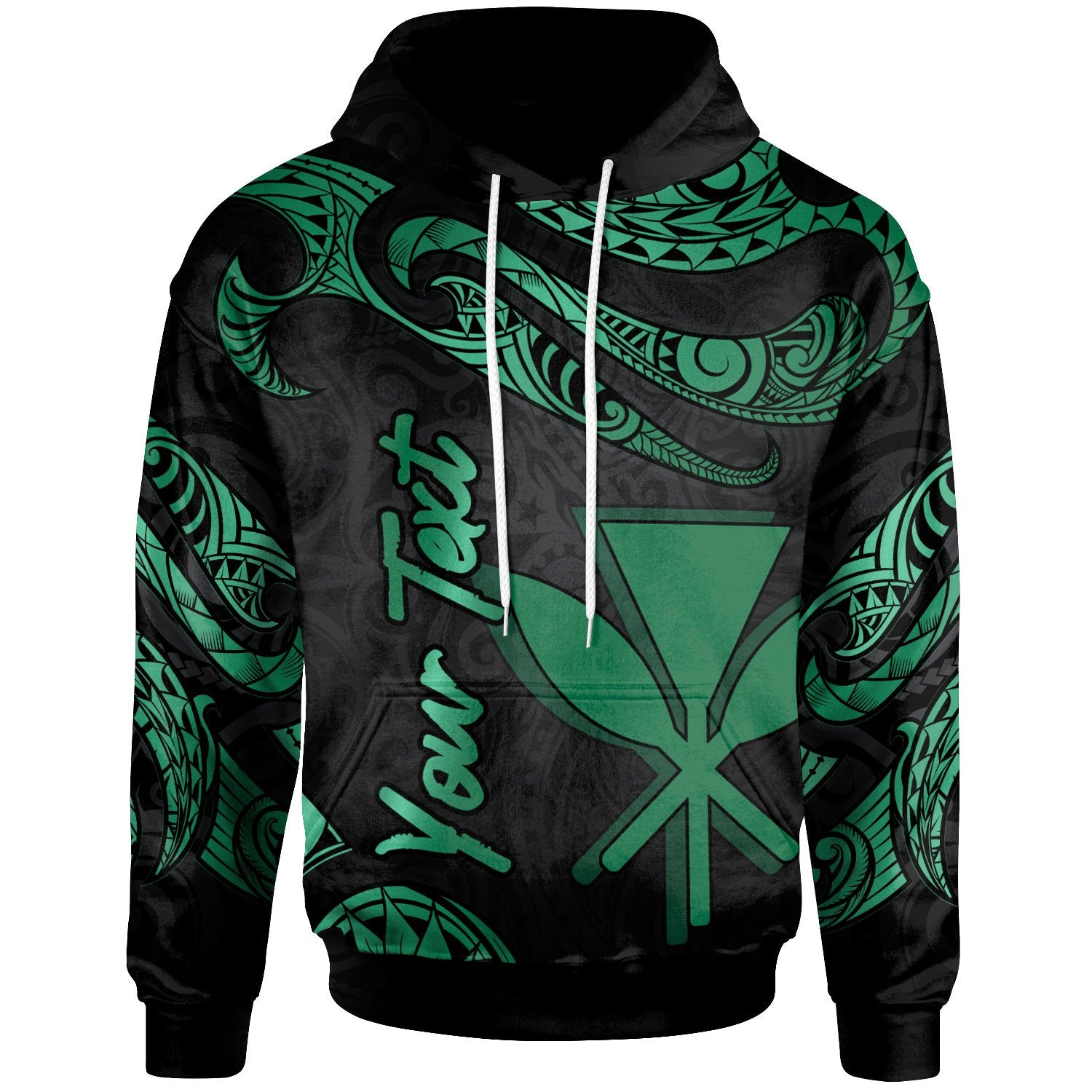 Hawaii Polynesian Custom Hoodie Polynesian Tattoo Green Version Unisex Green - Polynesian Pride