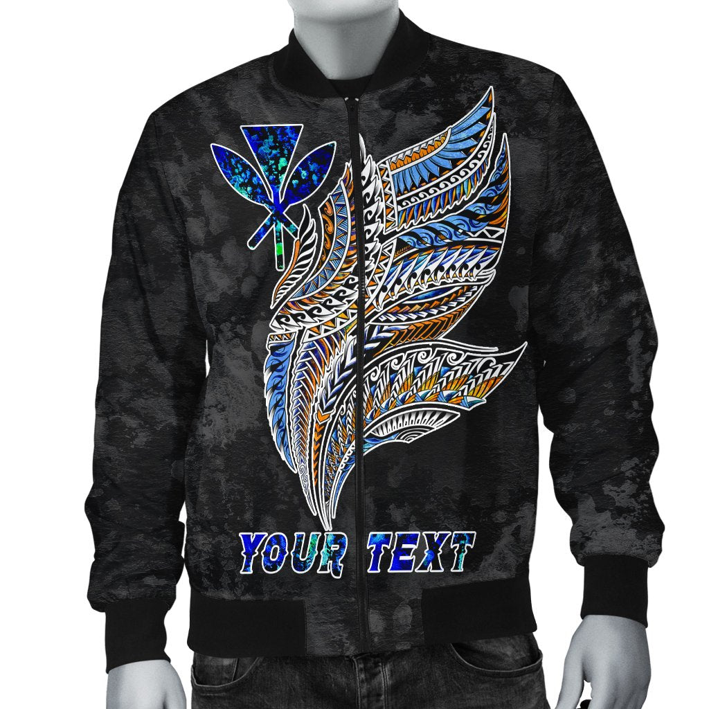 Polynesian Hawaii Custom Personalised Men's Bomber Jacket - Polynesian Wings Black - Polynesian Pride