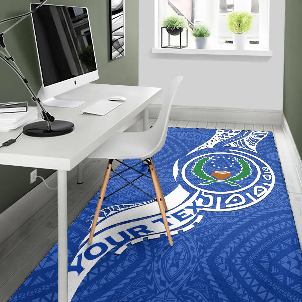 (Custom Personalised) Pohnpei Area Rug - Micronesia Pride Blue - LT12 - Polynesian Pride
