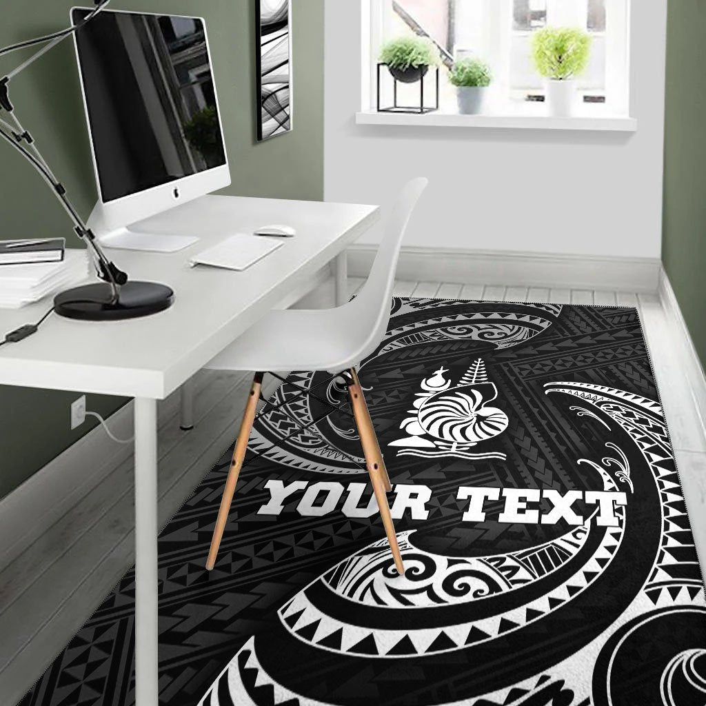 New Caledonia Polynesian Custom Personalised Area Rug - White Tribal Wave - Polynesian Pride